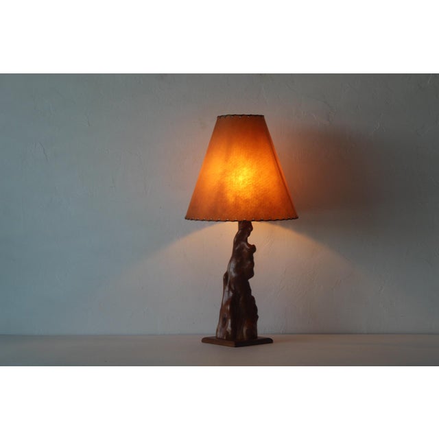 Mid-Century Modern Cypress Knee Burl Wood Table Lamp For Sale - Image 17 of 18