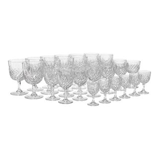 1960s Thomas Webb Normandy - 12 Place Settings 36 PCS - Britain's Finest Crystal For Sale