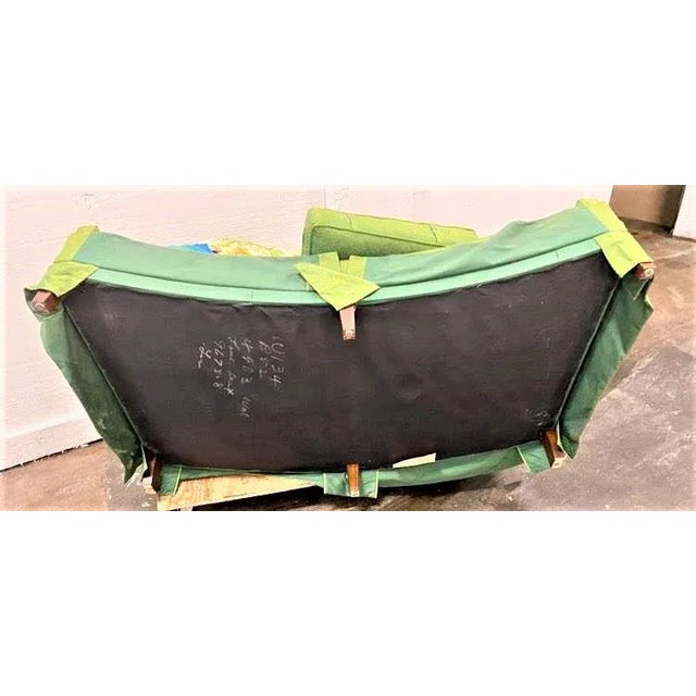 Baker Furniture Hollywood Regency Sofas Dated 1963 With Original Emerald Upholstery - a Pair For Sale - Image 10 of 11