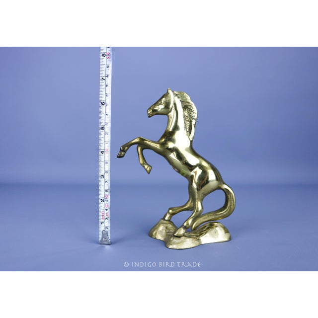 Vintage Solid Brass Rearing Horse Statue For Sale In Greenville, SC - Image 6 of 6