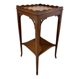 19th C. Art Nouveau Fretwork Detail Accent Table For Sale