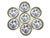 Metal Vintage Blue & White Porcelain Coaster Set With Pierced Metal Tray, Blue Onion Style Barware Set For Sale - Image 7 of 9