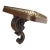 Early 20th Century Mahogany and Brass Scroll Bracket For Sale