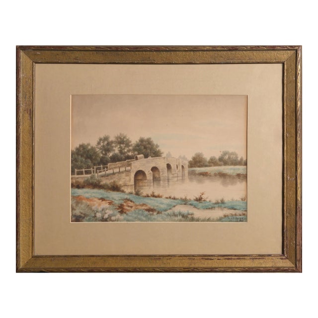The Bridge, Daisy K. Brown Watercolor Painting For Sale