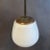 Danish Modern White Frosted Glass on Brass Pole Pendant For Sale - Image 4 of 7