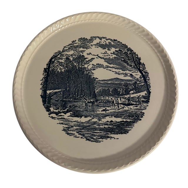 Ceramic Vintage Ceramic Plate Titled 'Gathering Ice' by Royal China Company For Sale - Image 7 of 8