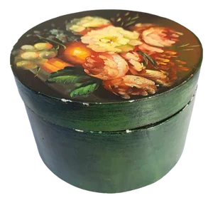Round Box in Painted Wood, 1920s