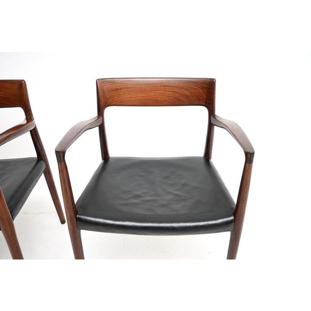 Wood Vintage Danish Model 57 Chairs by Niels Otto Møller, 1960s, Set of 2 For Sale - Image 7 of 11