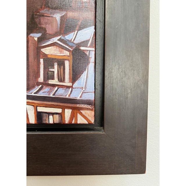 “Tuiles Et Zinc” by Philippe Vermeulen “Fifax” Original Oil on Canvas For Sale - Image 11 of 15