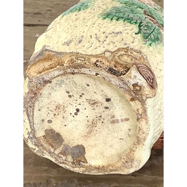 Ceramic Vintage English Majolica Floral Pitcher For Sale - Image 7 of 12