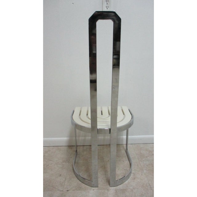 Chrome 1970s Vintage Design Institute Chrome High Back Dining Room Side Chair For Sale - Image 8 of 12