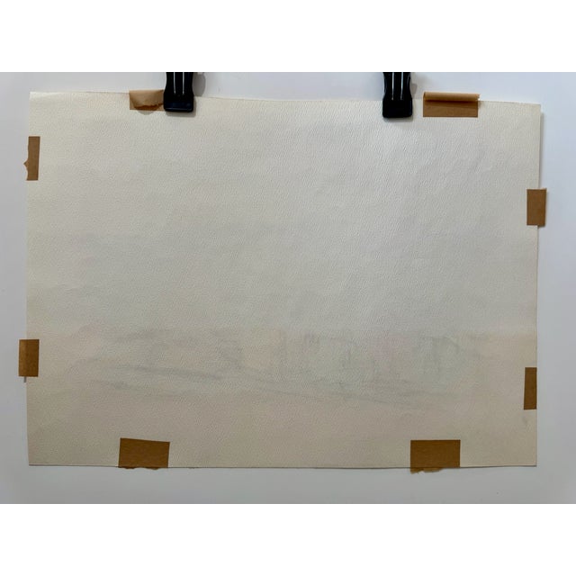 Paper Henry Emil Salloch Original Watercolor on Paper Panoramic Valley Landscape, 1972. For Sale - Image 7 of 8