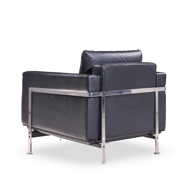 Black Robert Haussmann for De Sede Mid Century Black Leather Chairs - Pair For Sale - Image 8 of 12
