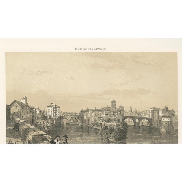 After Bayot, Rome Tiber Island & Ponte Rotto, San Bartolomeo, 1869, Print For Sale - Image 9 of 10