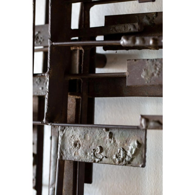 Metal Jack Boyd Hand Forged Steel and Bronze Textured Wall Sculpture, Late 1960s For Sale - Image 7 of 12