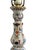 Early 20th Century French Vieux Rouen Polychrome Faience Table Lamp on Pierced Metal Base For Sale - Image 4 of 9