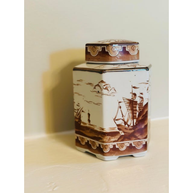 Vintage Nautical Ceramic Tea Caddy For Sale In Charleston - Image 6 of 8