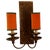 Coppered Brass Wall Sconce with small fans For Sale