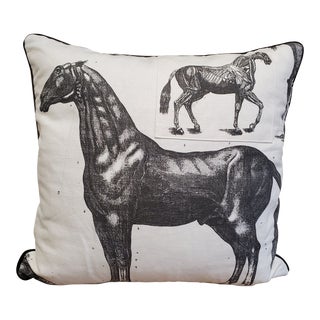 Custom Pierre Frey Style Horse Throw Pillow For Sale