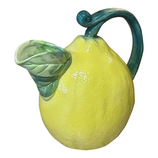 Vintage the Haldon Group Figural Ceramic Lemon Fruit Pitcher For Sale