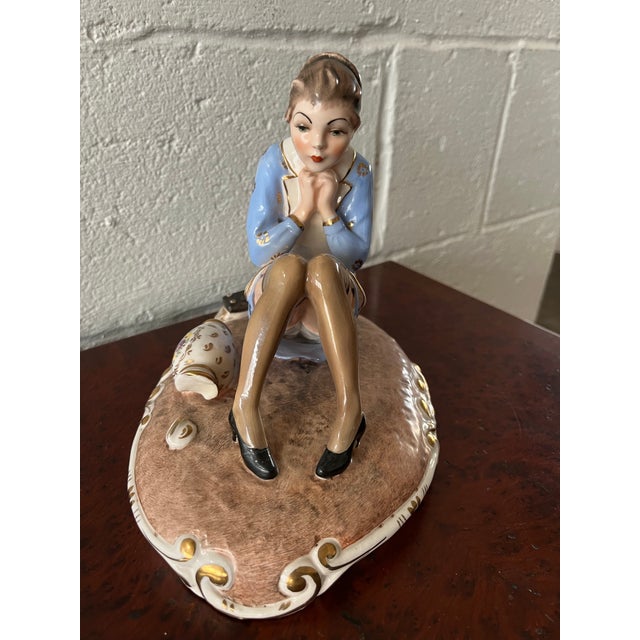 Vintage Italian Porcelain Figure of Maid For Sale - Image 9 of 12