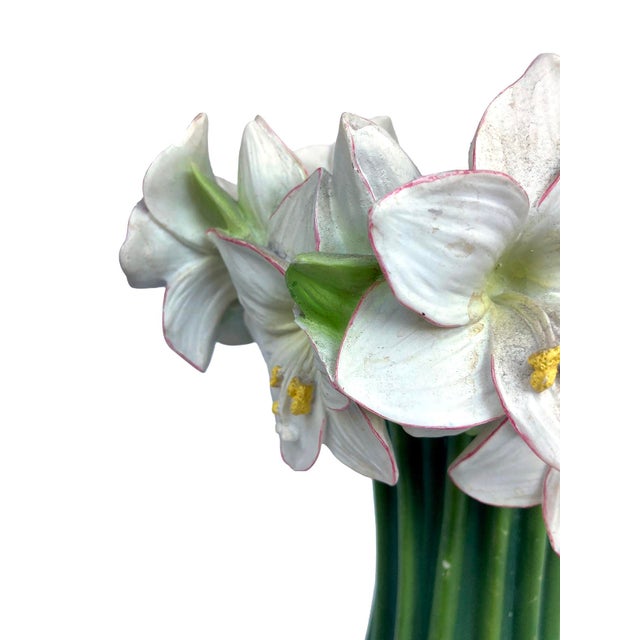 Vintage Amarillis Resin Flower Vase For Sale - Image 9 of 9