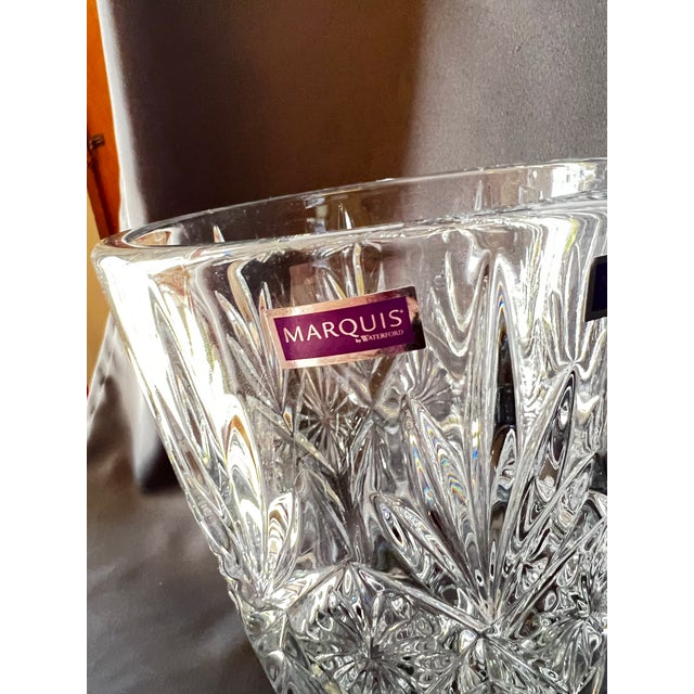 Glass Marquis by Waterford “Raymond” 10” Cut Crystal Vase, Sculptural Starburst For Sale - Image 7 of 9