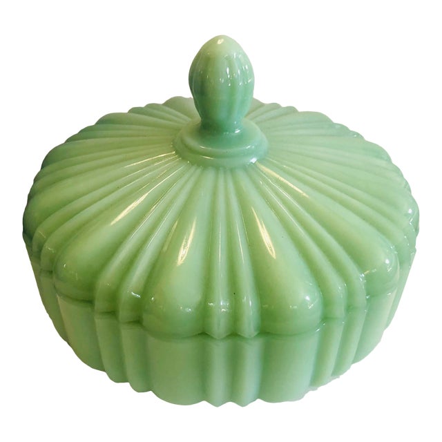 Vintage Anchor Hocking Fire King Jadeite Lidded Candy Dish Chairish