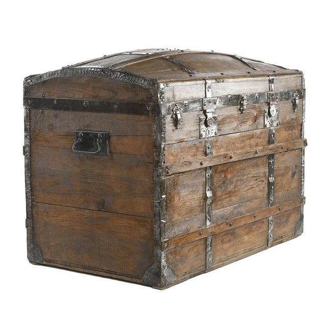 Wooden Transport Trunk, 1800s For Sale - Image 3 of 6