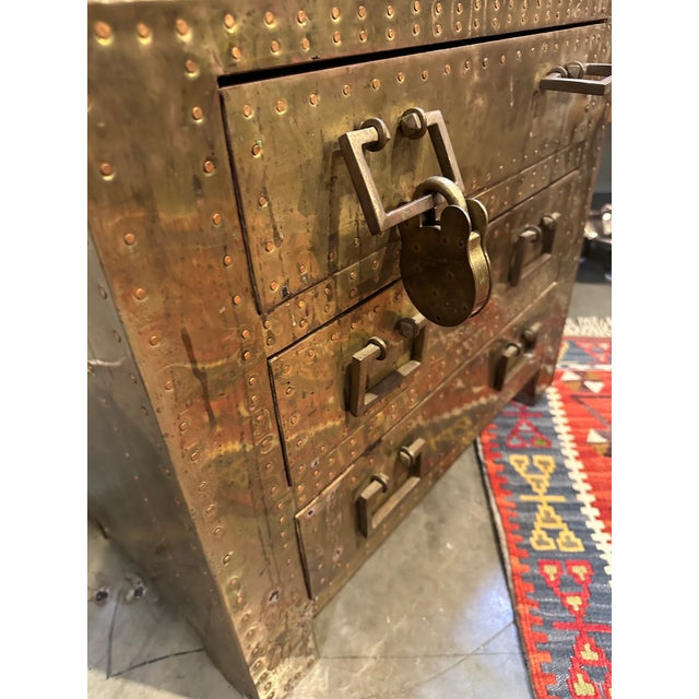 Brass Sarreid Brass Nightstand/Side Table For Sale - Image 8 of 11