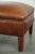 Brown Cognac Cowhide Leather Ottoman with Decorative Nails For Sale - Image 8 of 10