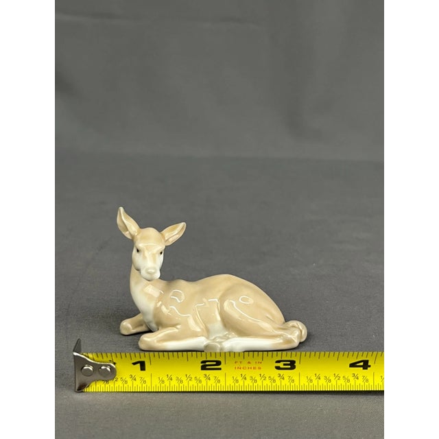 Mid-Century Modern Vintage MCM Lladro 5314 Mini Deer Porcelain Figurine For Sale - Image 3 of 5