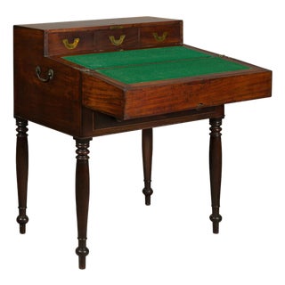 English 19th Century Campaign Mahogany Box with Unfolding Desk and Drawers For Sale