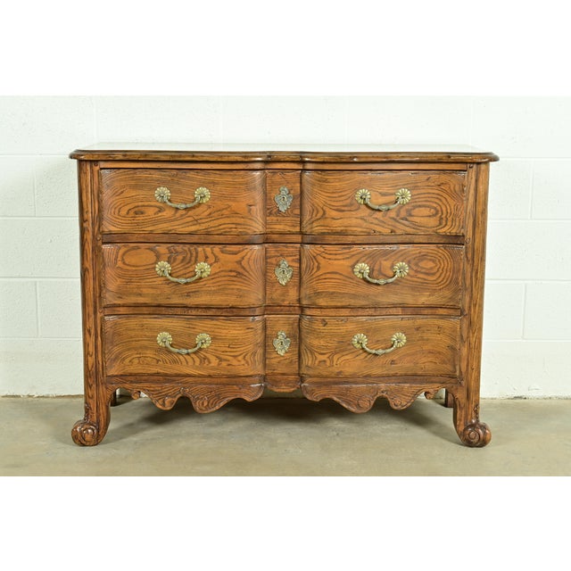 Baker Furniture French Provincial Louis XV Carved Oak Dresser or Chest of Drawers For Sale - Image 16 of 16
