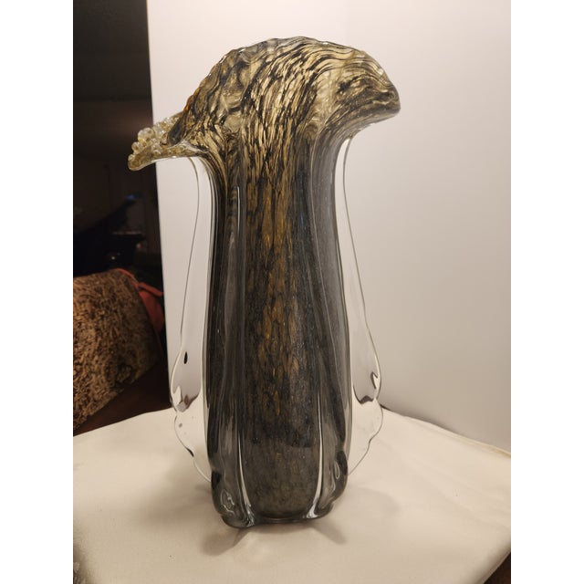 John-Richard Luxury Handblown Glass Eruption Vase – Heavy Designer Art Glass 16” For Sale - Image 4 of 8