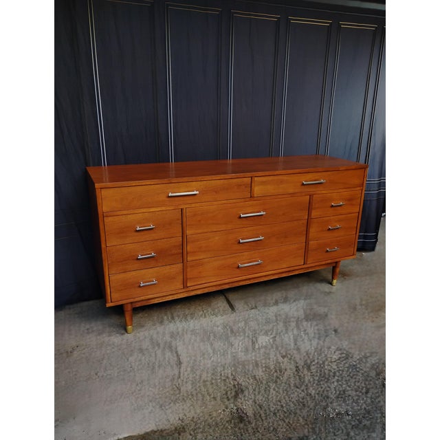 Mid 20th Century Drexel 'Biscayne' Mid Century Lowboy Dresser Credenza Buffet Restored For Sale - Image 5 of 12