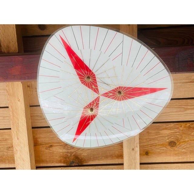 Mid-Century Modern Triangle Glass and Brass Ceiling Light, 1960s For Sale - Image 9 of 18