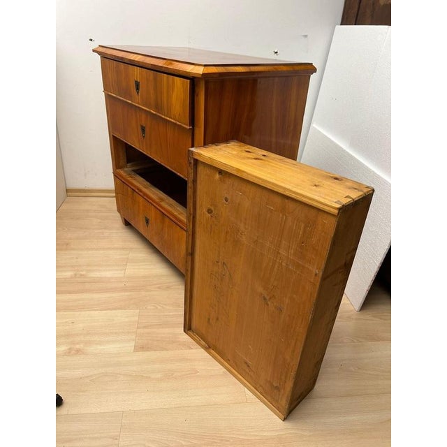 Biedermeier Ebonized Chest of Drawers in Cherry Veneer, South Germany, 1830 For Sale - Image 17 of 18