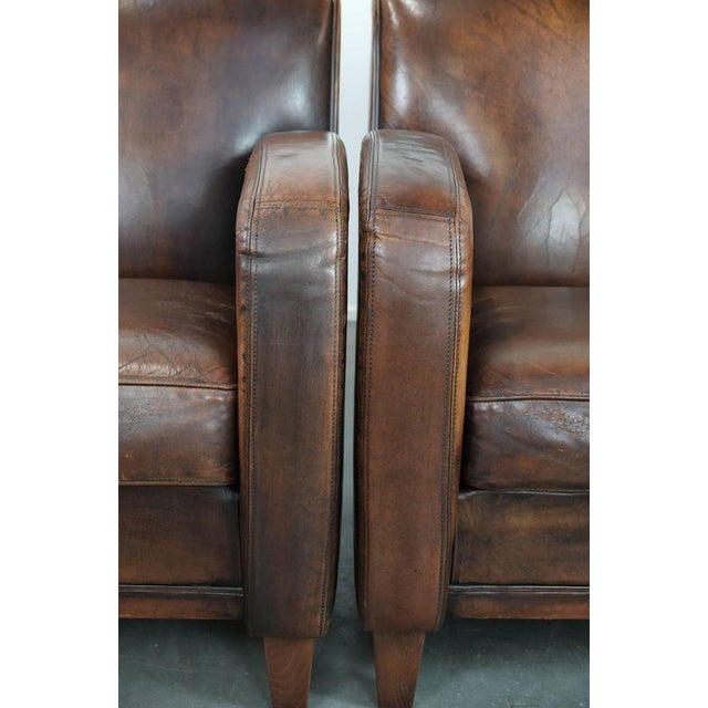 Vintage Sheepskin Leather Chairs, Set of 2 For Sale - Image 10 of 18