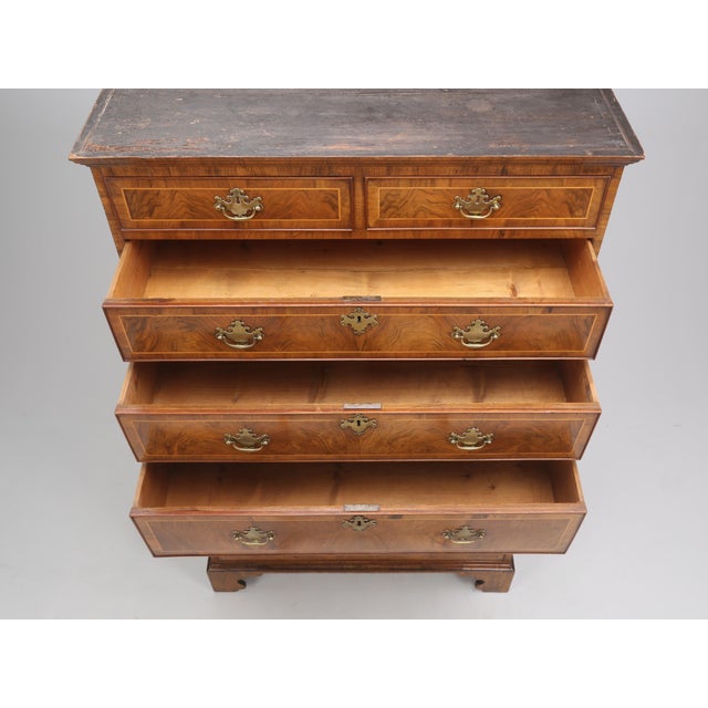 Antique English Chest on Chest, Burl Walnut, 1880s For Sale - Image 4 of 15