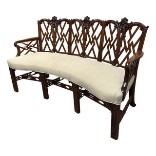 Chippendale Bench Settee, Vintage For Sale