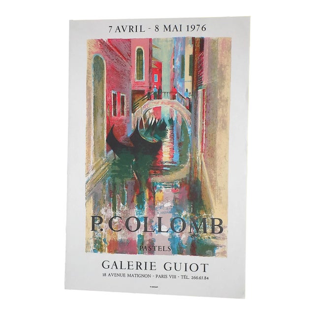 Vintage Mid 20th Century Dated Impressionist Full Size Paul Collomb Landscape Poster For Sale