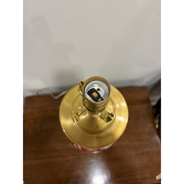 Mid 20th Century Chinese Export Mille Fleur Lamp Burnt Orange and Gold For Sale - Image 4 of 5