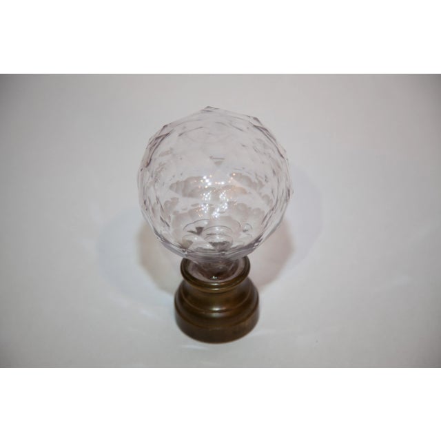 Late 19th Century Clear Glass Newel Post Bronze Stand For Sale In Seattle - Image 6 of 6
