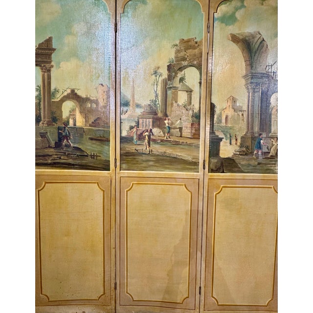 19th century Italian "capriccio" style which combines real and imaginary buildings or ruins into a picturesque landscape....