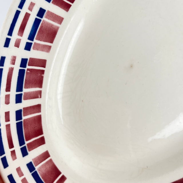 Blue Art Deco Oval Platter from Badonviller, 1930s For Sale - Image 8 of 9