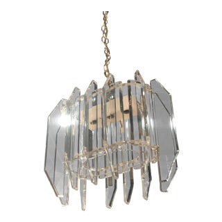 Hollywood Regency Geometric Lucite Chandelier For Sale