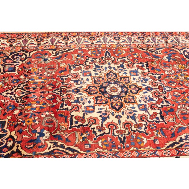 1960s Semi-Antique Hand-Knotted Persian Bakhtiari Rug 5'5" X 8'9" For Sale - Image 5 of 18