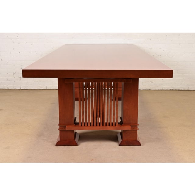 Brown Frank Lloyd Wright for Cassina Arts & Crafts "Allen" Dining Table, Newly Refinished For Sale - Image 8 of 9