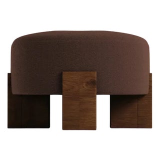 Cassete Pouf in Boucle Dark Brown by Alter Ego for Collector For Sale